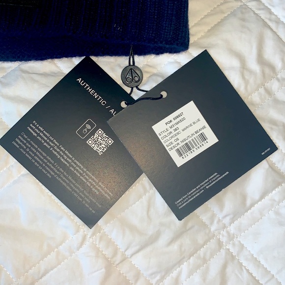 Moose Knuckles Designer Navy Marine Blue Beanie. One Size. - Picture 3 of 4